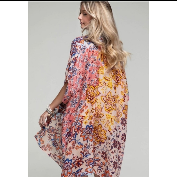 New floral ethnic kimono cover up - Picture 2 of 5
